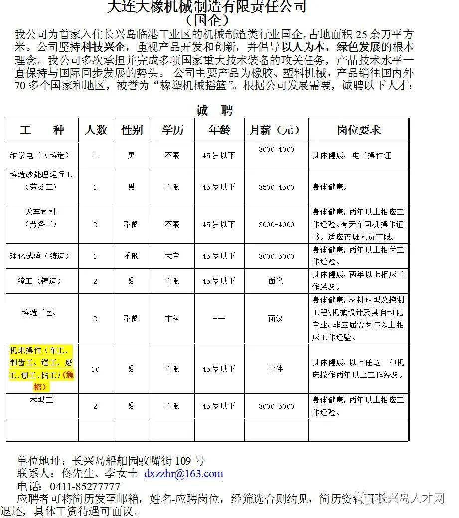 长兴岛招聘信息：上海最新岗位集结发布